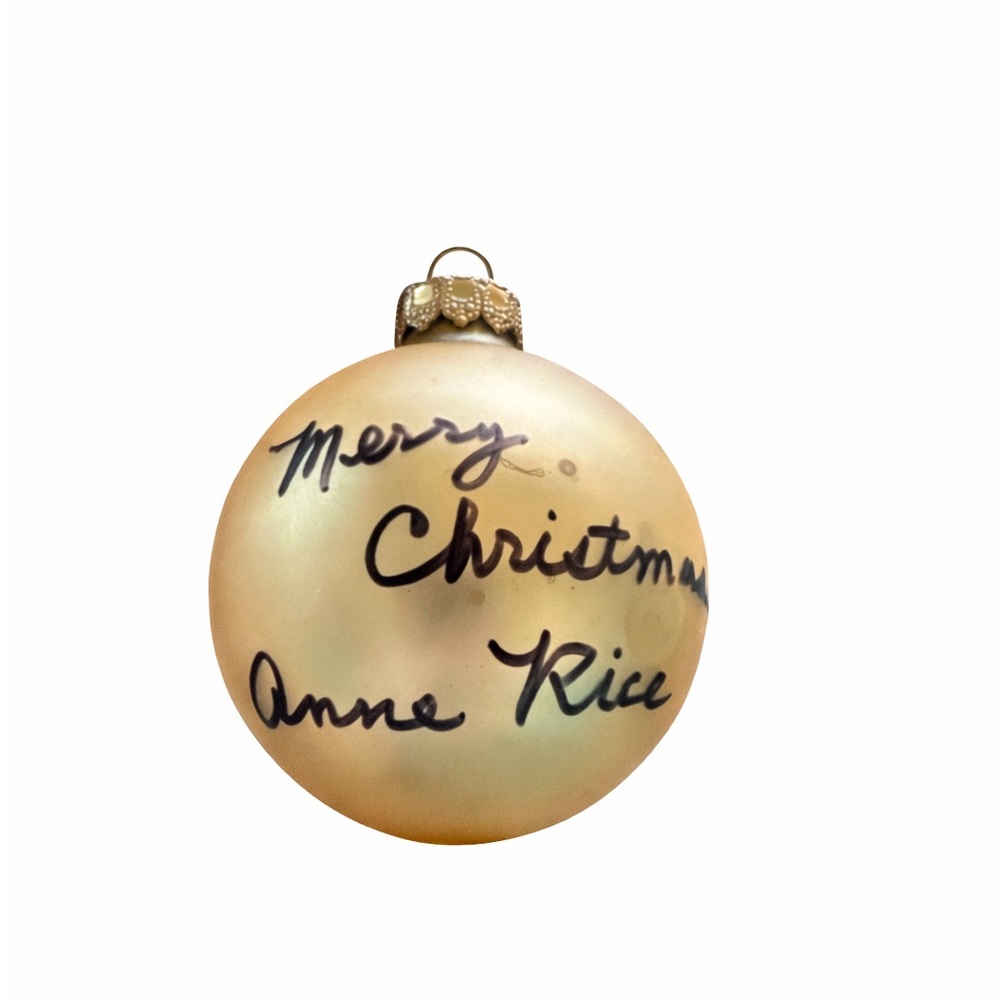 Anne Rice Autographed Christmas Ornament Merry Christmas Literary Collectible